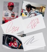 Collection of Formula One legends signatures, dating from 2007 to 2008, large selection of