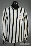 Black and white striped St Mirren No.4 jersey circa 1968, by Bukta, long-sleeved, embroidered