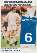 Norman Hunter signed official Leeds United No.6 Mileta sock tag, as worn by the team in 1972, signed