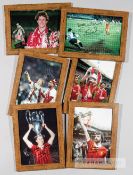 Group of six player-signed Liverpool FC framed colour photographs, comprising: two European Cup