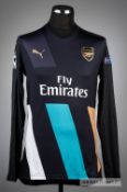 Olivier Giroud black Arsenal No.12 third choice UEFA Champions League jersey, season 2015-16, long-