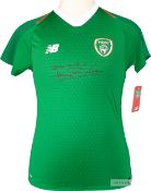 Jack Charlton signed green Republic of Ireland replica jersey, short-sleeved, signed on chest by the