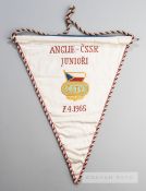Official Czechoslovakia F.A. pennant presented to the Football Association on the occasion of the