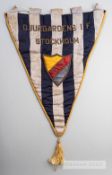 A Swedish football pennant for Djurgardens I.F., Stockholm, believed to have been presented by the