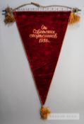 Official pennant presented by the Soviet Union F.A. to the Football Association on the occasion of