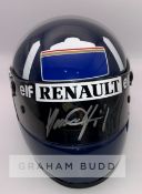 Damon Hill (UK) signed half-scale 1994 Aria F1 helmet (Rothmans Williams Renault), signed on visor