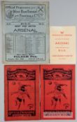 Three Arsenal home programmes,  v Darwen (FAC) 1931-32, v Huddersfield Town 1933-34, v Crystal