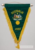 Official Australia F.A. pennant presented to the Football Association for the Winfield Cup,