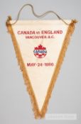 Official Canadian F.A. pennant presented to the Football Association on the occasion of the pre-