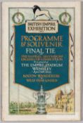 Programme for the first Wembley F.A. Cup Final Bolton Wanderers v West Ham United 28th April 1923,