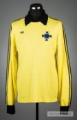 Jim Platt yellow Northern Ireland No.17 substitute's goalkeepers jersey from the match v Bulgaria in