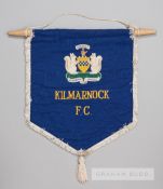 Official Kilmarnock Football Club pennant presented to the Football Association on the occasion of