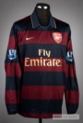 Justin Hoyte signed red currant Arsenal No.31 third choice away jersey v Bolton Wanderers at