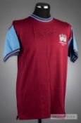 Billy Bonds signed claret and blue West Ham United retro 1975 FA Cup final jersey v Fulham, played