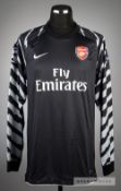 Manuel Almunia black and grey Arsenal No.1 second choice goalkeepers jersey, UEFA Champions League