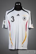 Arne Friedrich white Germany No.3 jersey v Italy from the 2006 FIFA World Cup semi-final, played