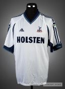 Stephen Carr signed white Tottenham Hotspur No.2 home jersey v Manchester United at White Hart