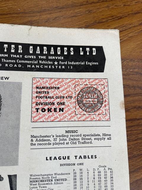 Programme (season issue No.20) for the postponed match at Old Trafford two days after the Munich - Image 2 of 2