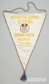 Official Romania F.A. pennant presented to the Football Association on the occasion of the match v