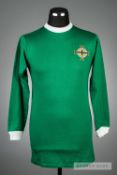 Green Northern Ireland No.17 international jersey circa 1967, by Umbro, also bearing neck tag for SS