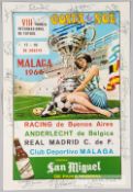 Signed official tournament poster of the VIII Torneo International Futbol Costa de Sol 1968,