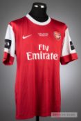 Nicklas Bendtner red and white Arsenal No.52 Carling Cup final jersey v Birmingham City, at