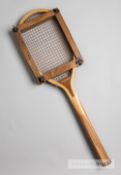 A very elegant “SPECIAL CLUB” lawn tennis racquet by Clouard of Lille in France, six rows of