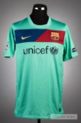 Nolito green FC Barcelona No.27 jersey v Arsenal in the UEFA Champions League at Emirates Stadium on