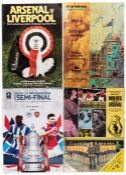Large collection of FA Cup Final and League Cup Final and semi-final programmes dating between