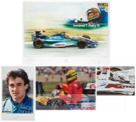 Seven autographed motor sport framed presentations, for motor racing, the drivers Mario Andretti,