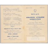 Roger Bannister signed O.U.A.C Amateur Athletic Association Athletics programme, held at Iffley Road