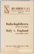 Inter-League Italy v England itinerary, played at the San Siro, Milan, 9th May 1964, 24-page