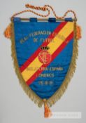 Official Spain F.A. pennant presented to the Football Association on the occasion of the match at