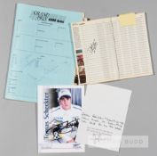Motor racing memorabilia including signed items, Comprising: a SASOL Jordan Yamaha poster, double