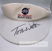 Tom Watson (USA) signed Australian Masters visor, signed on peak in black marker pen, with COA (2)