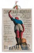 1934 FIFA World Cup ‘Campionati Mondiali di Calcio' small poster, designed by Mario Gros, poster