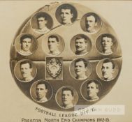 Preston North End FC Football League Division Two 1912-13 Champions commemorative photographic