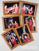 Group of six player-signed Liverpool FC framed colour photographs, the images all relating to