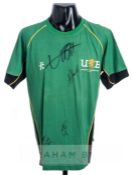 Usain Bolt signed pre-2012 London Olympic Games volunteer t-shirt, the KUKRI green and black t-shirt