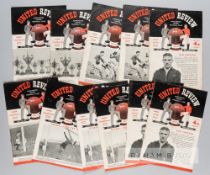 A collection of 273 Manchester United home programmes from 1950-51 to 1956-57 seasons, 38 x 1950-51,