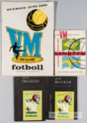 A collection of all 35 programmes from the 1958 FIFA World Cup in Sweden including the final, plus