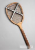 A scarce, square-headed, 12oz., American, Wright & Ditson of Boston lawn tennis (circa 1885) racquet