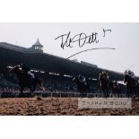 Champion Jockey's Frankie Dettori and Bob Champion signed photographs, 16 by 12in. signed
