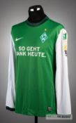 Marko Futacs green and white Werder Bremen No.30 jersey, Bundes Liga season 2010-11, long-sleeved,