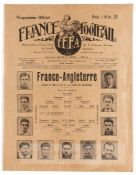 Programme for the International friendly between France and England at Stade Olympique Yves-du-