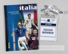 England U21s v Italy U21s squad member lanyard, played at the New Wembley Stadium on 24th March