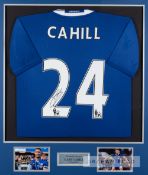 Gary Cahill signed blue Chelsea No.24 home replica jersey, short-sleeved, reverse lettered CAHILL