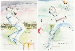 Original cricket watercolours by the artists Tim Bulmer and Steven Garner, Tim Bulmer (b.1958), THE