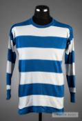 Blue and white hooped Queen's Park Rangers No.12 substitutes jersey late-1960s, long-sleeved, number