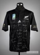 2007 Rugby World Cup All Blacks commemorative squad signed jersey, short-sleeved, with RUGBY WORLD